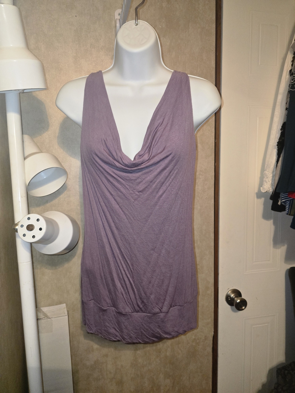 Charlotte Russe Mauve Cowl Neck Tank Top